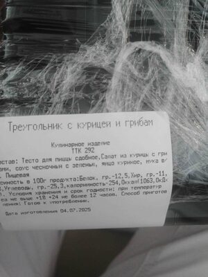 Треугольник с курицей и грибами