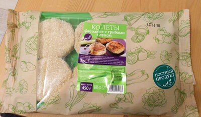 Котлеты фасолевые с грибами и луком