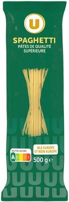 Pâtes Spaghetti qualité supérieure, paquet cello de 500g