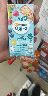 Фрутоняня овсяная с яблоком малиной и черникой