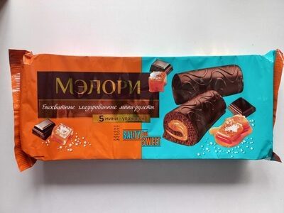 Бисквитные глазированные мини-рулеты