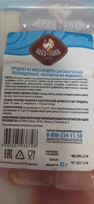 Карпаччо из индейки