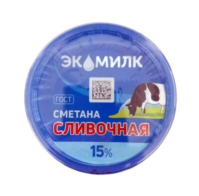 Сметана сливочная 15%