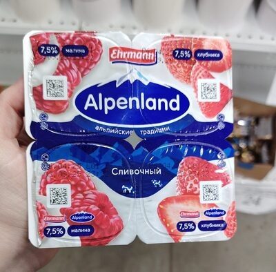 продукт йогуртовый малина, клубника