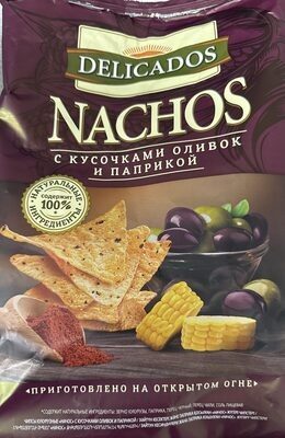 Чипсы кукурузные «Начос» с кусочками оливок и паприкой