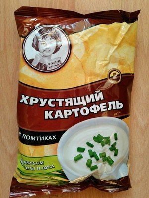 Хрустящий картофель в ломтиках со вкусом сметаны и лука