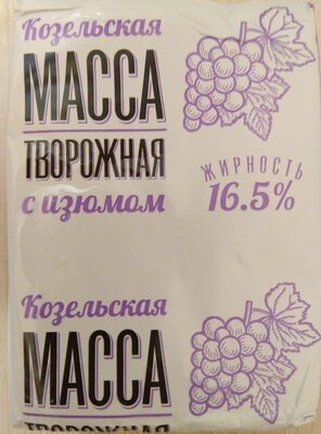 Масса творожная с сахаром и изюмом