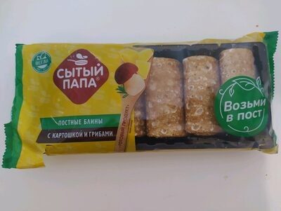 Постные блины с картошкой и грибами