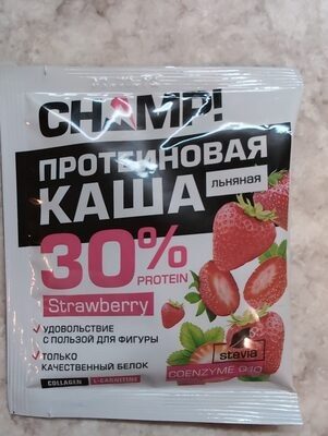 Каша протеиновая льняная "Клубничная с коэнзимом Q10"