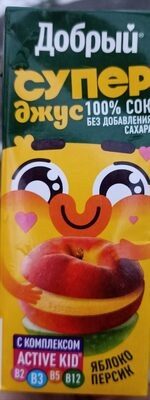 Сок Добрый яблоко-персик маленький смотка на дет питании