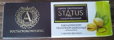 Сырок творожный Status глазированный в бельгийском молочном шоколаде с орехами фисташки