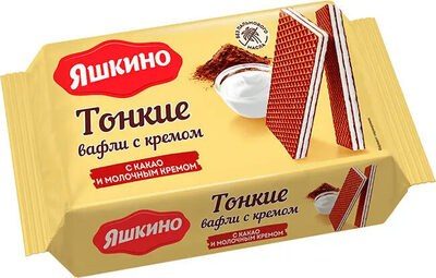 Вафли тонкие с молочным кремом и какао