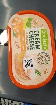 Крим чиз креветки и зелень
