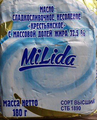 масло сладкосливочное несоленое Крестьянское 72,5%