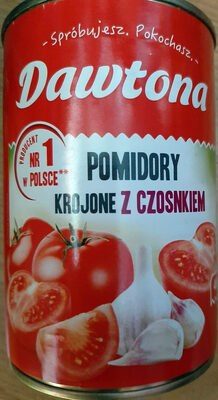 Помидоры резаные без кожицы с чесноком в томатном соусе