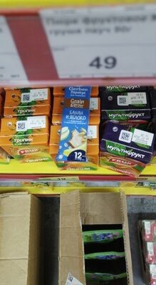гербер банан яблоко смотка лежит смотанное в тележке снять