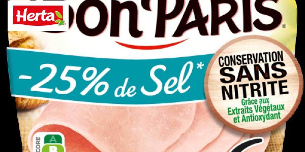 HERTA LE BON PARIS Jambon sel réduit sans nitrite x6-210g