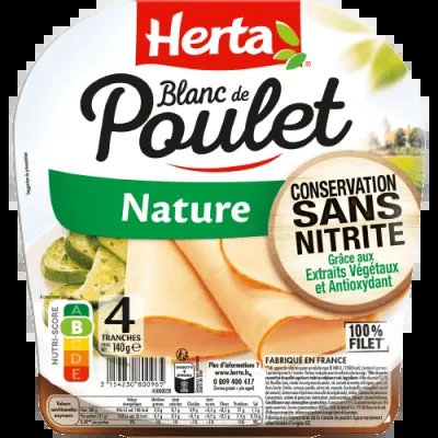 HERTA Blanc Poulet Broche conservation sans nitrite x4 -140g