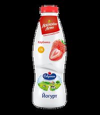 Йогурт "Ласковое лето" клубника 1% (пэт.) 900г