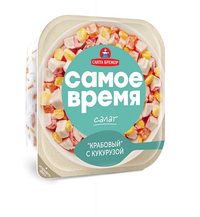 Салат Крабовый ис мяса краба сурими имитация с кукурузой 150г