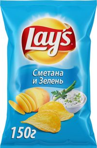Чипсы Лейс Сметана зелень дисплей 150г