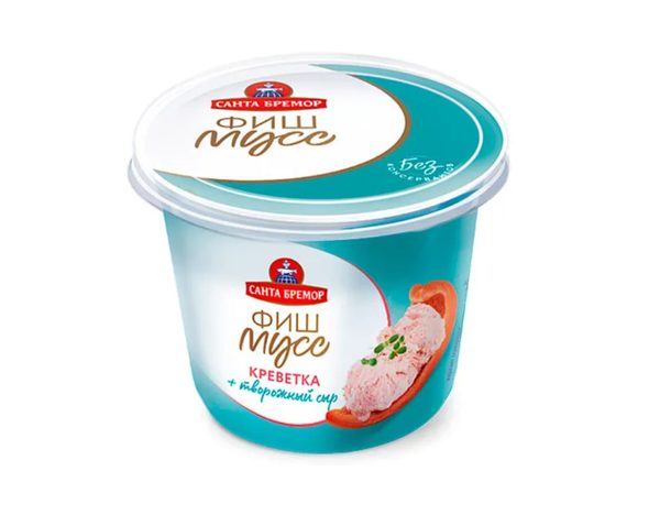 Паста рыбная «Санта Бремор» Фиш Мусс, креветка и творожный сыр, 140г