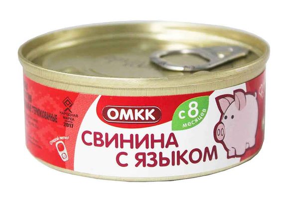 Консервы д/п "Свиннина с языком" 100г