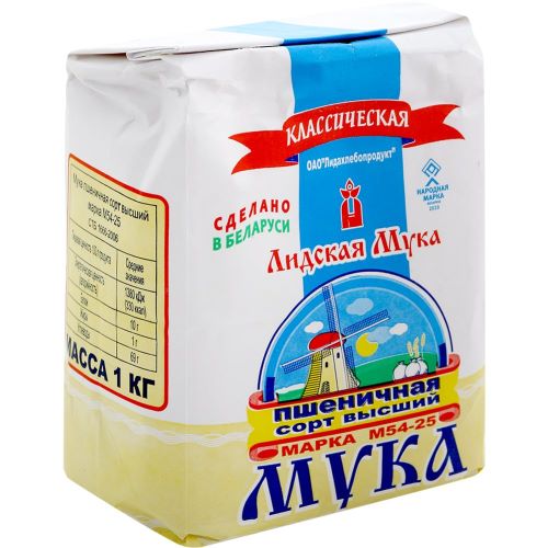 Мука пшеничная "Лидская"Классика в/с М54-25 1кг