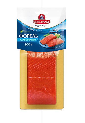 Форель Санта Бремор слабосоленая филе-кусок в/у 200г