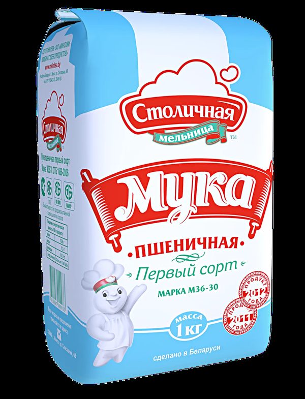 Мука пшеничная первый сорт марка М36-30 1кг.