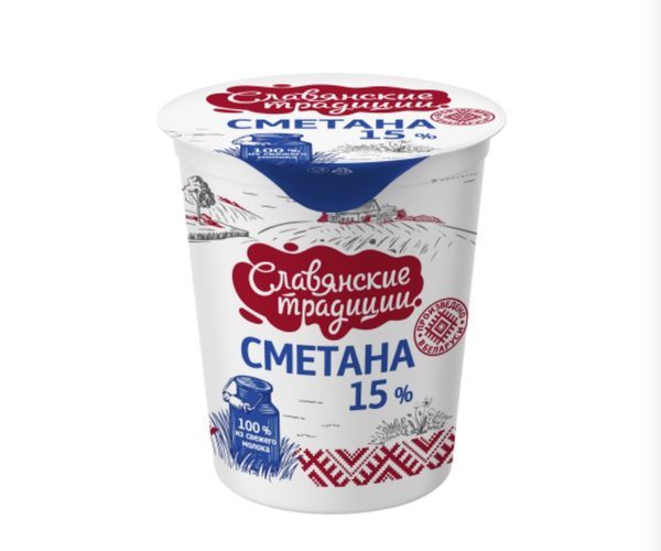 Сметана "Славянские традиции" 15% (стакан) 380г