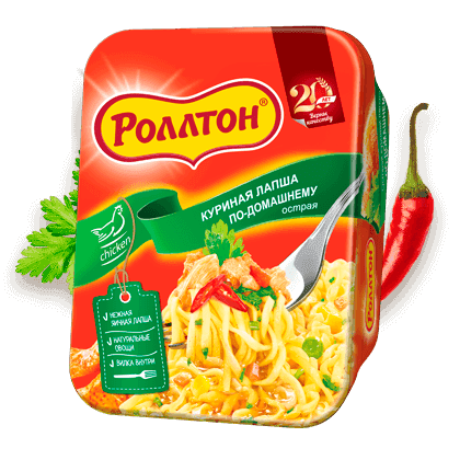 Макаронные изделия Роллтон б/п яичные Куриная лапша по домашнему пакет 85г