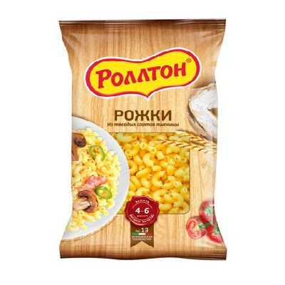 Макаронные изделия Роллтон Рожки,400г