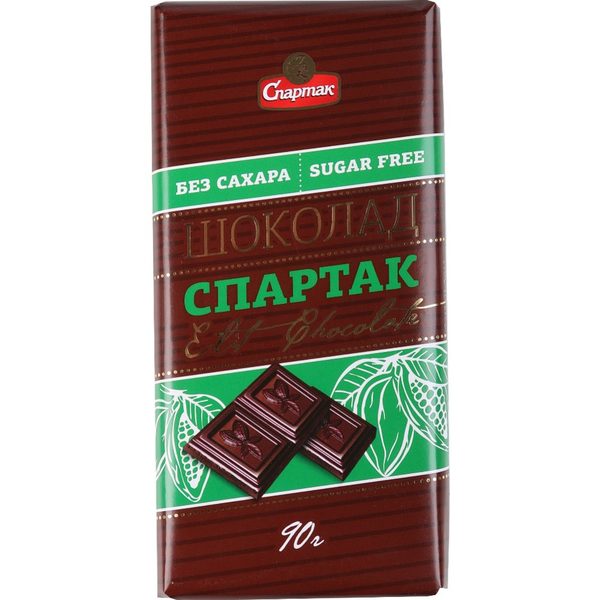 Шоколад горький без добавления сахара шоу-бокс 90г