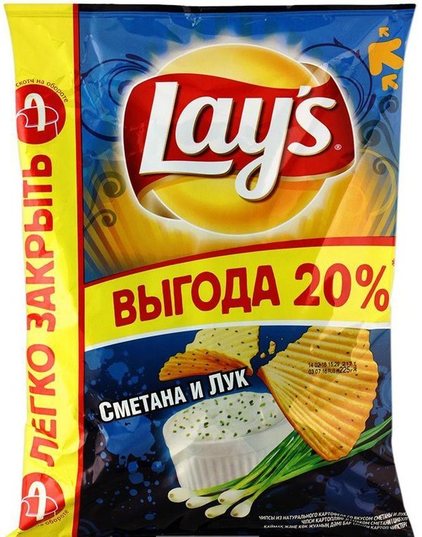 Чипсы "Lay's" со вкусом Сметаны и лука 225г