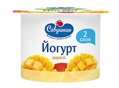 Йогурт густой Савушкин Манго двухслойный 2% 120г