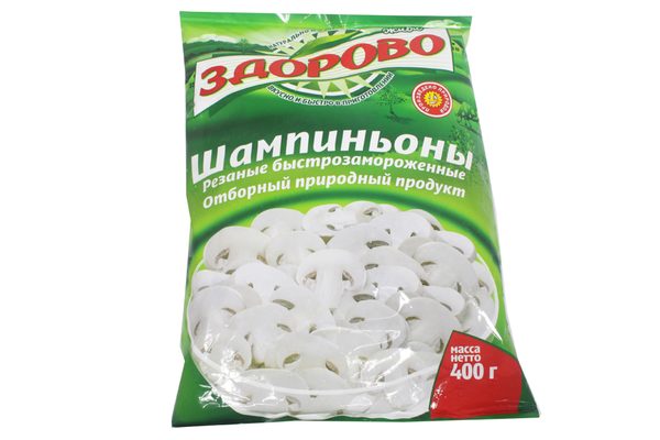 Шампиньоны Живи здорово резаные замороженные 400г