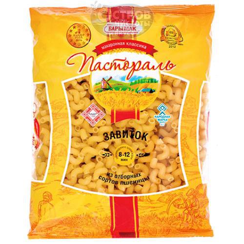 Макаронные изделия Пастораль Завиток группа В в/с 900г