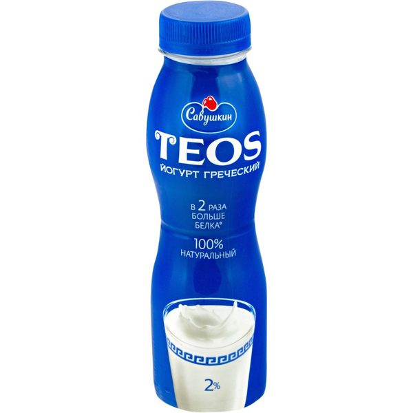 Йогурт питьевой TEOS Натуральный без сахара 2% 300г