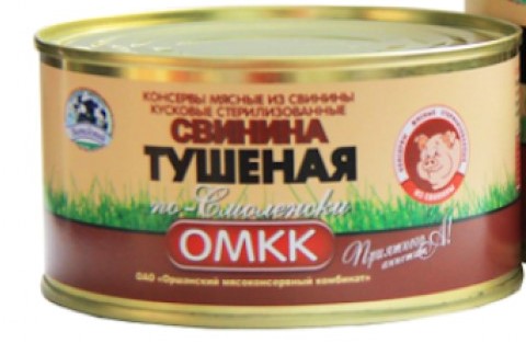 Свинина тушеная по-смоленски консервы мясные 325г Оршанский МКК