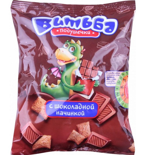 Подушечки с шоколадной начинкой ц/п 150г