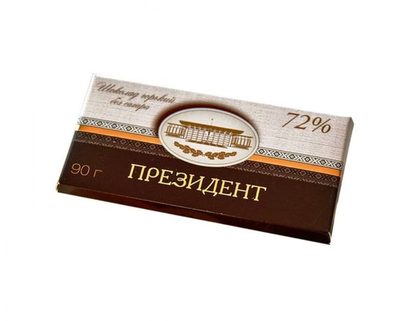 Шоколад горький Президент десертный без добавления сахара 72% 90г