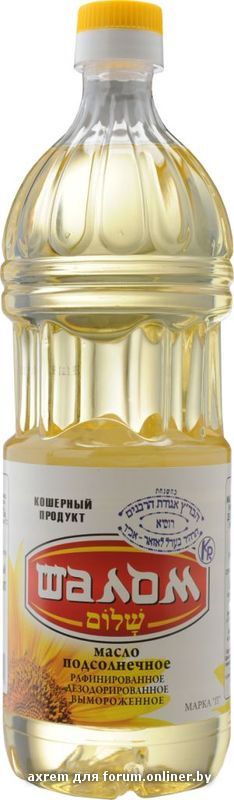 Масло подсолнечное Шалом рафинированное дезодорированное 850мл