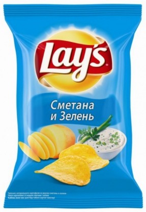 Чипсы "Лейс" сметана и зелень 90г