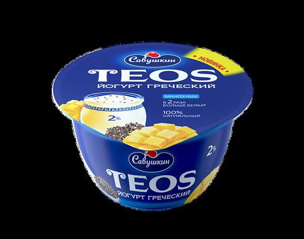 Йогурт густой TEOS Манго-чиа 2% 140г