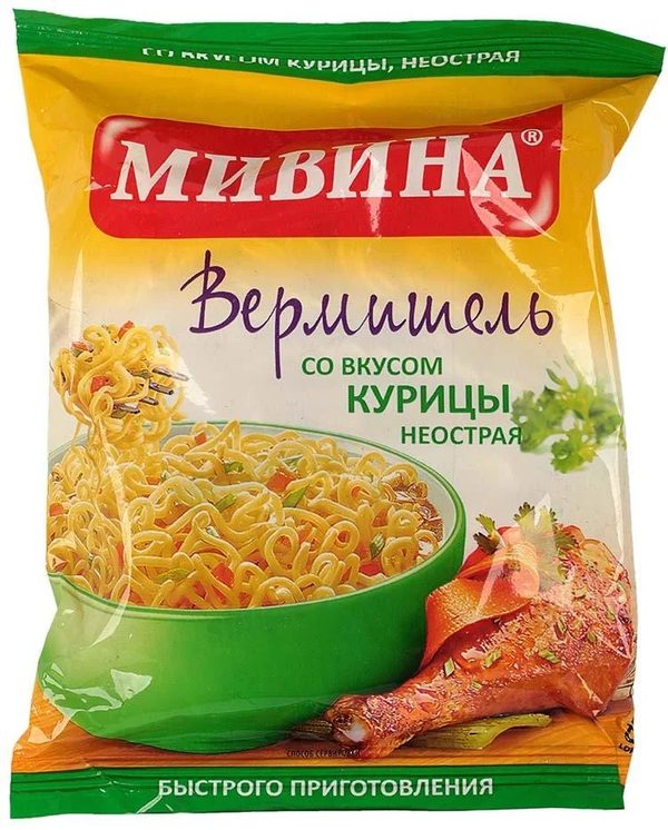 Вермишель б/п Мивина с курицей не острая 59,2г
