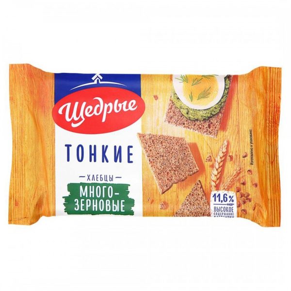 Хлебцы Щедрые тонкие многозерновые 170г