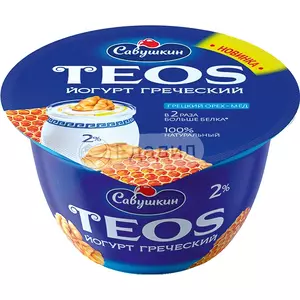 Йогурт густой TEOS гецкий орех-мёд 2% 140г