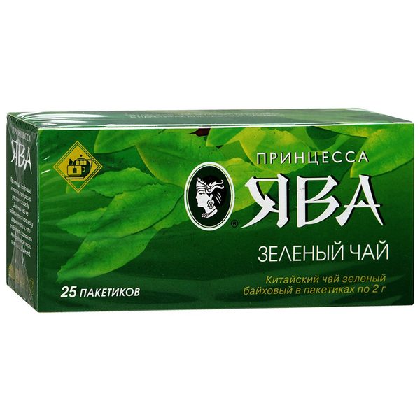 Чай зеленый байховый Принцесса Ява китайский для разовой заварки 2г*25п