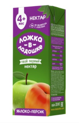 Д/п Нектар яблочно-персиковый Ложка в ладошке 200мл
